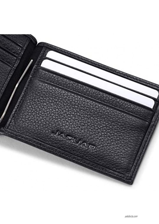 Bifold Leather Money Clip Wallet for Men with 6 Credit Card Slots Women Car Gift