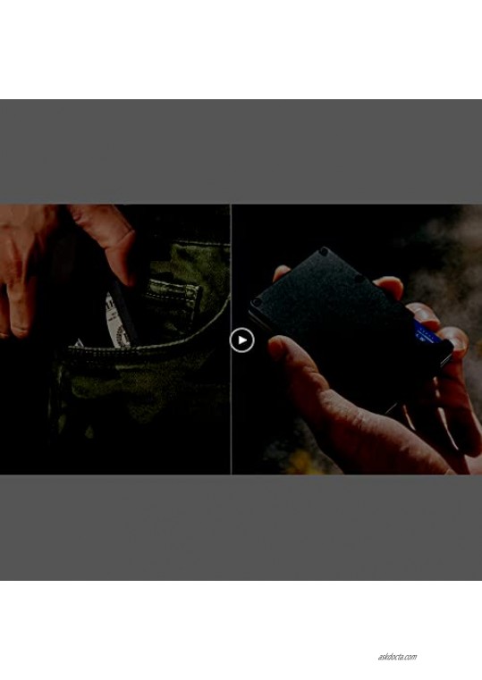 Carbon Fiber Wallet Men Minimalist Rfid Metal Wallet with Money Clip Aluminium Front Pockets Wallet for Men QJ2 (Aviation aluminum Silver)