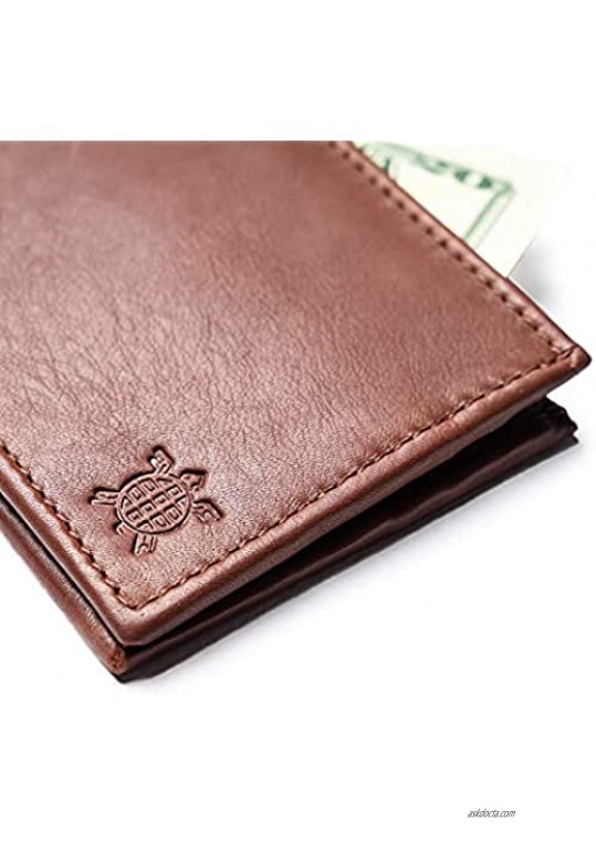 Classic Leather Men´s Wallet - Minimalist Timeless and Elegant Wallet for Men Imported Leather with Card Holders and a Large Billfold pocket (Brown)