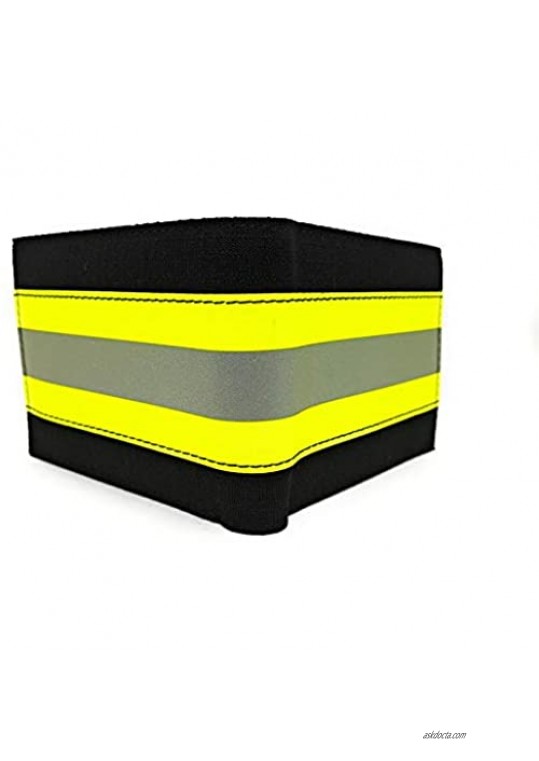 Firefighter Wallet Bifold Original Turnout Bunker Fabric Gear - Portefeuille Pompier (Black & Yellow)