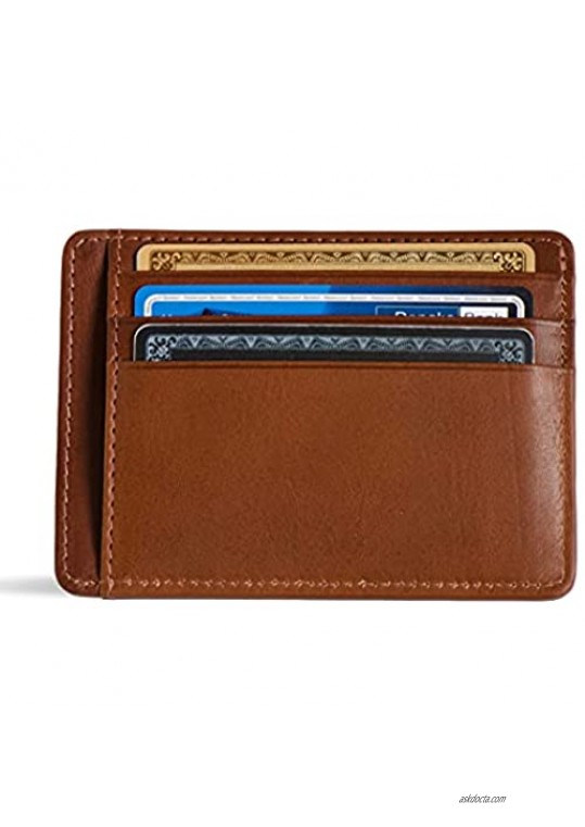 Front Pocket Wallet in Tuscany leather Men's Wallet RFID Minimalist Card Holder from Axess