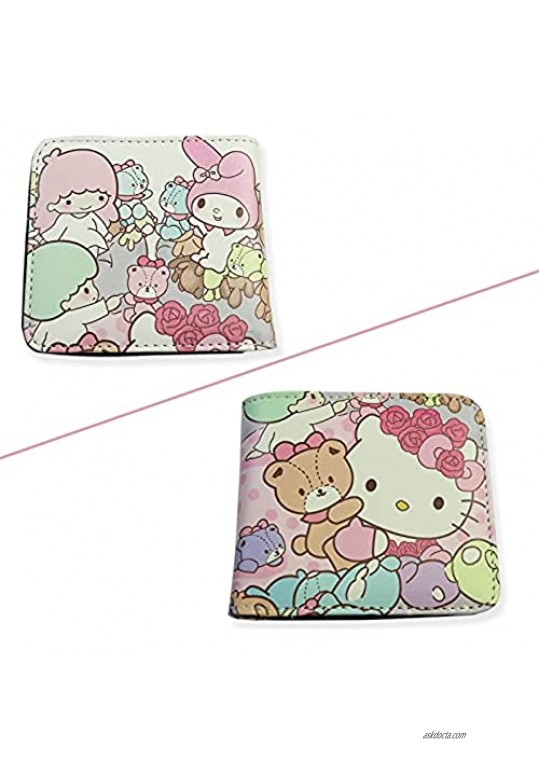 Hello Kitty Wallet Anime Leather Bifold Card Holder Purse Multi Color Birthday Gift