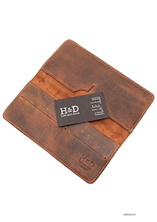 Hide & Drink Leather Cell Phone Wallet Holds Up To 4 Cards Plus Flat Bills / Travel / Case / Bag / Stylish Handmade Includes 101 Year Warranty :: Bourbon Brown