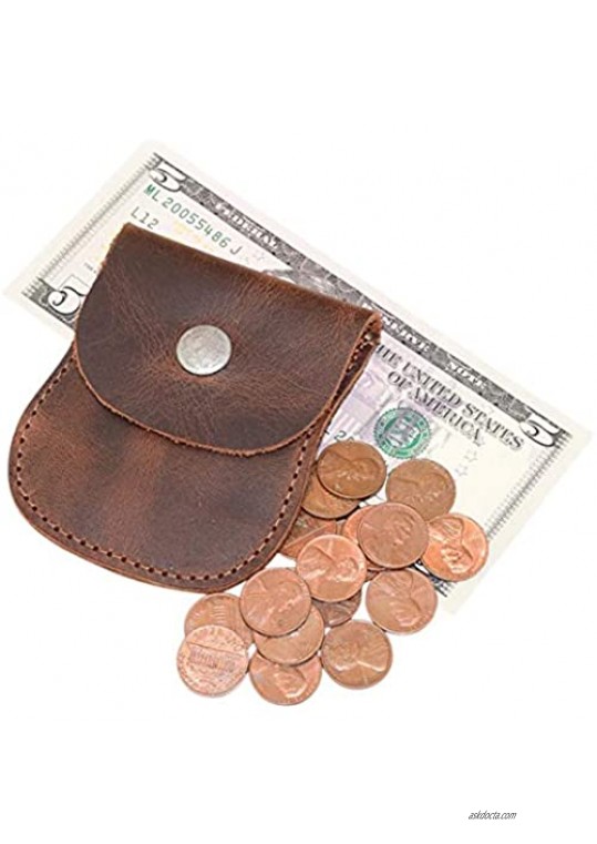 Hide & Drink Leather Coin Pouch / Cash / Case / Wallet / Holder / Organizer / Accessories Handmade Includes 101 Year Warranty :: Bourbon Brown