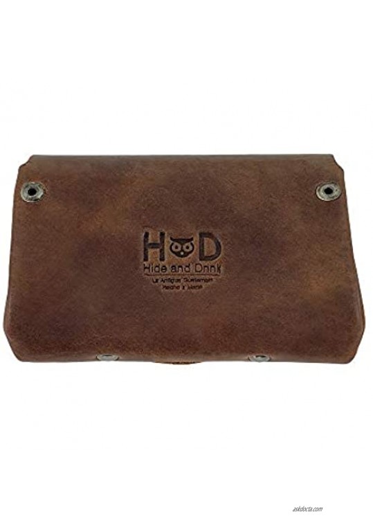 Hide & Drink Leather Vintage Money Case Bag Snap On Pouch Wallet Change Holder & Card Organizer Accessories Handmade Includes 101 Year Warranty :: Bourbon Brown