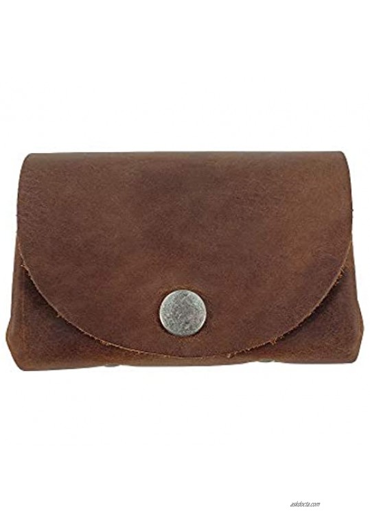 Hide & Drink Leather Vintage Money Case Bag Snap On Pouch Wallet Change Holder & Card Organizer Accessories Handmade Includes 101 Year Warranty :: Bourbon Brown