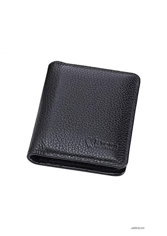 Krone Kalpasmos Card Wallet  Genuine Leather Slim Front Pocket Wallet for Men  Bifold RFID Blocking Minimalist Card Holder Wallet