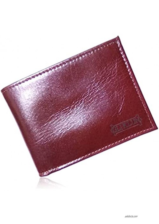 Men Leather Wallet set with Key Fob and Brown Leather Wallet Cowhide. Bifold Wallet Coolest and Genuine. Kliglun.