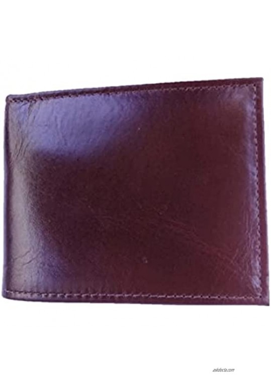 Men Leather Wallet set with Key Fob and Brown Leather Wallet Cowhide. Bifold Wallet Coolest and Genuine. Kliglun.