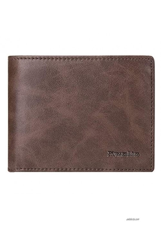 Mens Wallet Slim Rfid Wallets for Men Credit Card Holder Leather Wallet Bifold Front Pocket Wallets with ID Window