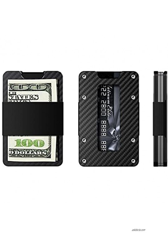 Minimalist Carbon Fiber Slim Wallets for Men & Women Slim Front Pocket Wallet & Credit Card Holder RFID Blocking - 2019 New (Carbon fiber)