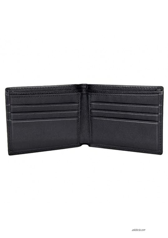 Polare Original Men's RFID Blocking Vintage Italian Genuine Leather Slim Bifold Wallet Handmade