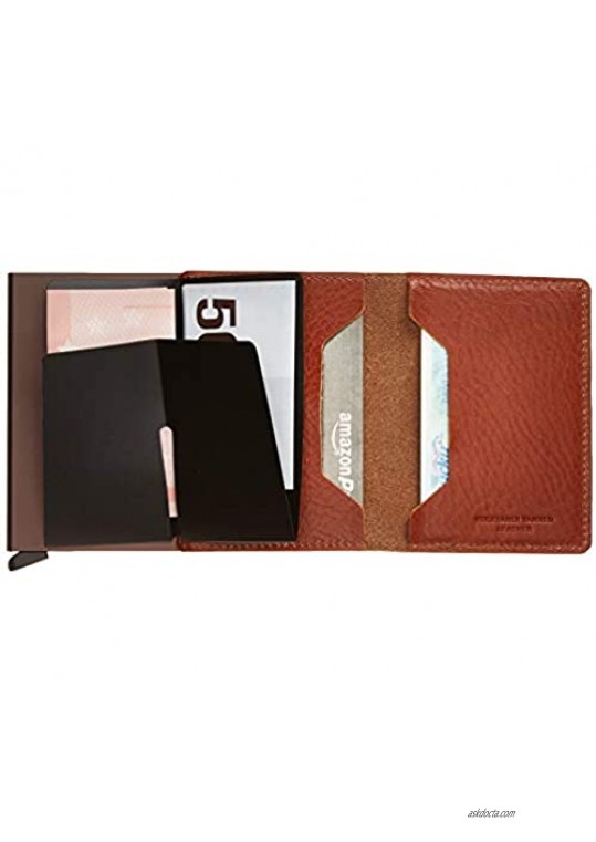 Secrid Slim Wallet Genuine Leather Veg Tanned Espresso With Safe Card Case max 12 cards