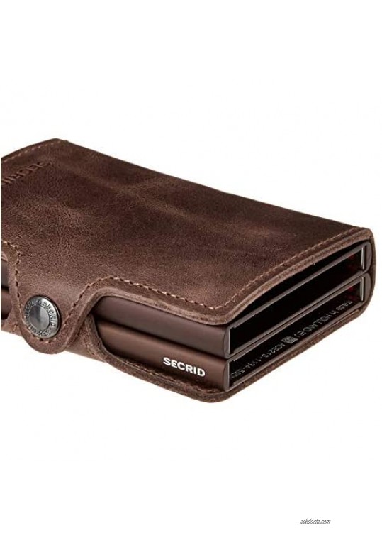 Secrid Twin Wallet Genuine Leather with RFID Protecton Holds up to 16 Cards