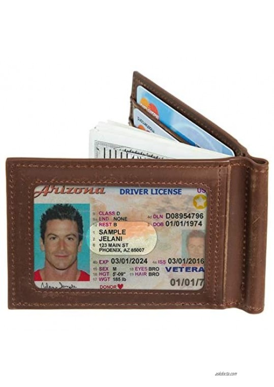Travelambo Vegan Leather RFID Blocking Slim Minimalist Front Pocket Wallet Money Clip