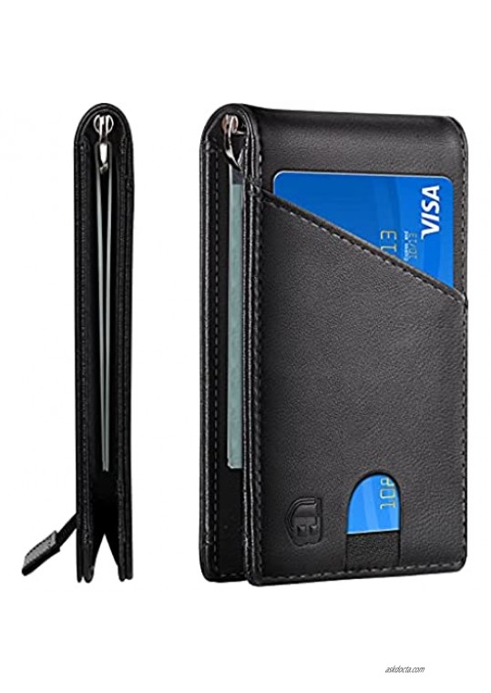 Wallets for Men  BIAL Mens Wallet  Bifold Slim Wallet with Money Clip RFID Wallet with 6 Credit Card Holder & 1 ID Window  Minimalist Wallet for Men with Gift Box ( Black )