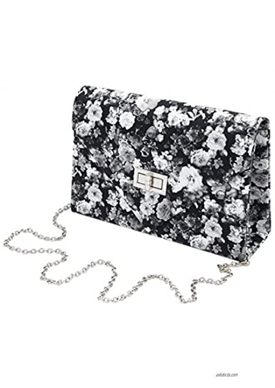 Elegant PU Leather Floral Clutch Bag Handbag - Diff Colors