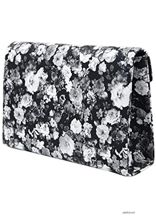 Elegant PU Leather Floral Clutch Bag Handbag - Diff Colors