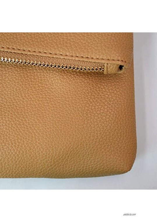 Foldover Envelope Clutch Purses for Women Vintage Purse Wristlet Crossbody Handbag with Tassel PU Leather