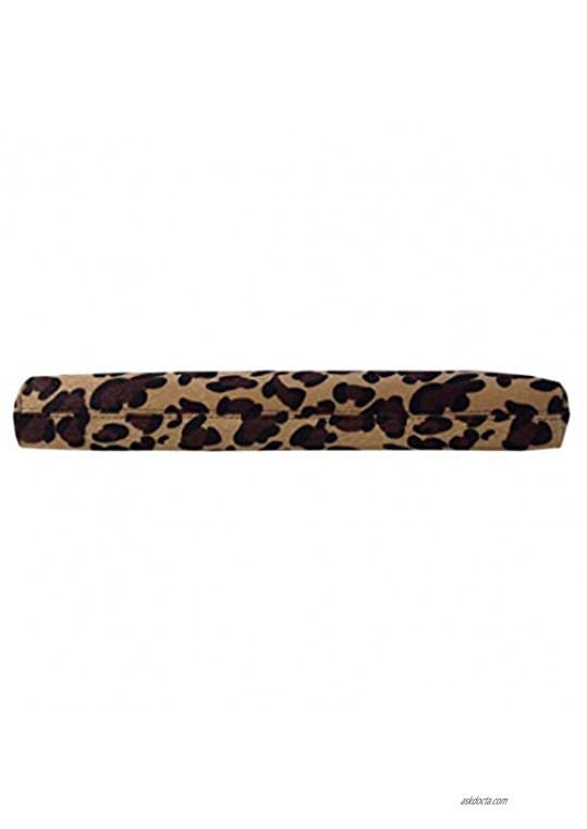JNB Top Handle Faux Fur Leopard Clutch