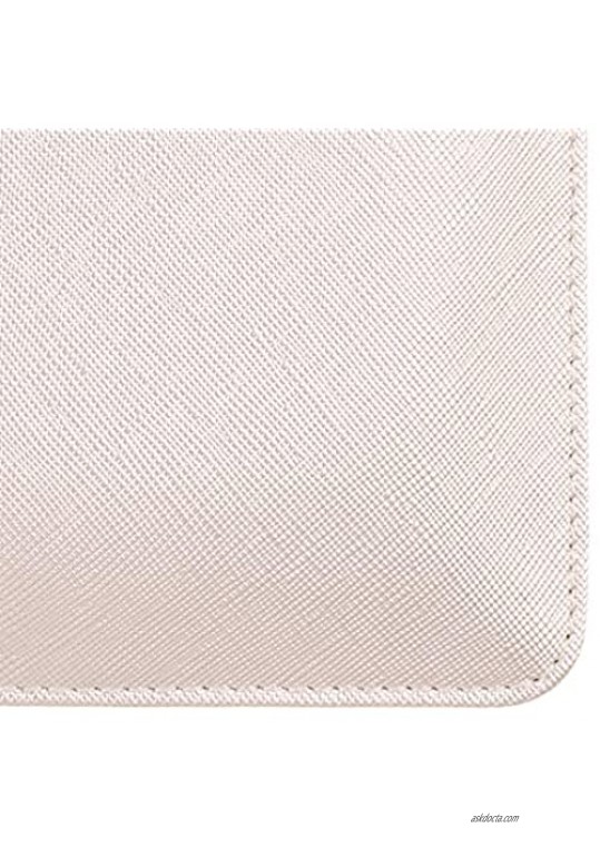 Katie Loxton Fiancé-Yay Medium Vegan Leather Clutch Bridal Perfect Pouch Pearlescent White