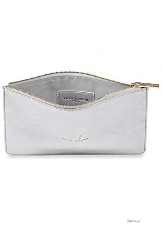 Katie Loxton Perfect Pouch Oh So Chic Metallic Silver Women's Vegan Leather Clutch