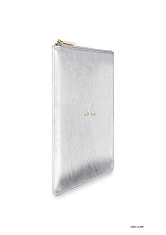 Katie Loxton Perfect Pouch Oh So Chic Metallic Silver Women's Vegan Leather Clutch