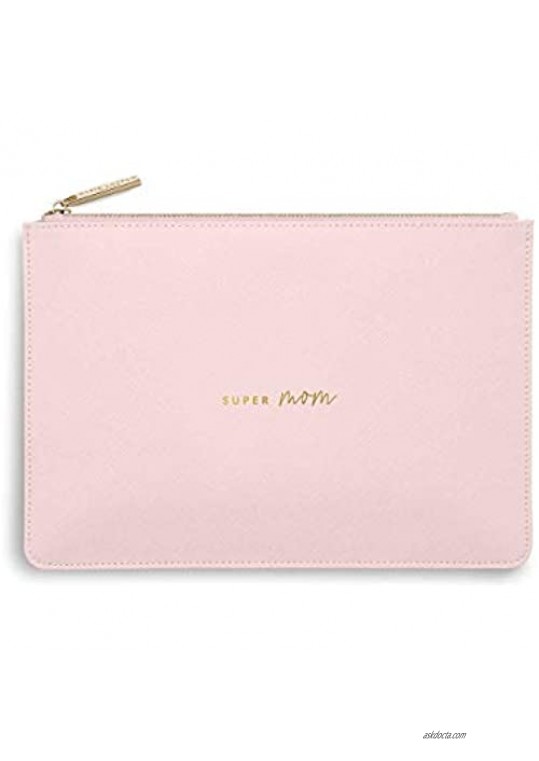 Katie Loxton Super Mom Womens Medium Vegan Leather Clutch Sentiment Perfect Pouch Pink