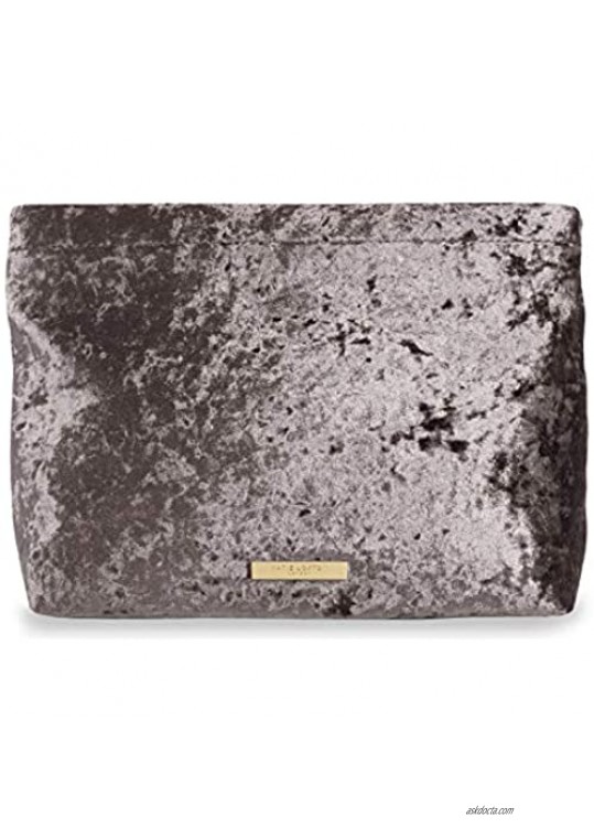 Katie Loxton Womens Medium Valentina Velvet Clutch Bag in Crushed Taupe