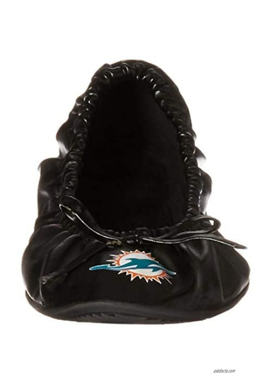 Miami Dolphins Exclusive Team Logo Flats With Clutch Large