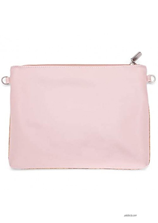 Pixie Mood Nicole 8.25 x 5.75 Vegan Leather and Cork Convertible Crossbody Clutch Bag