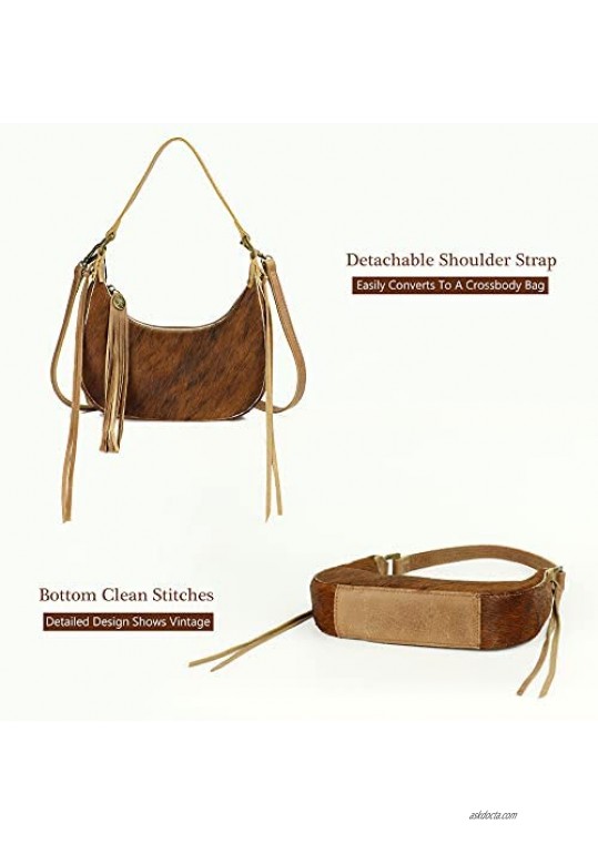 Small Clutch Purse for Women Western Cowhide Hair on Handbags Cowgirl Vintage Leather Shoulder Bag Crossbody