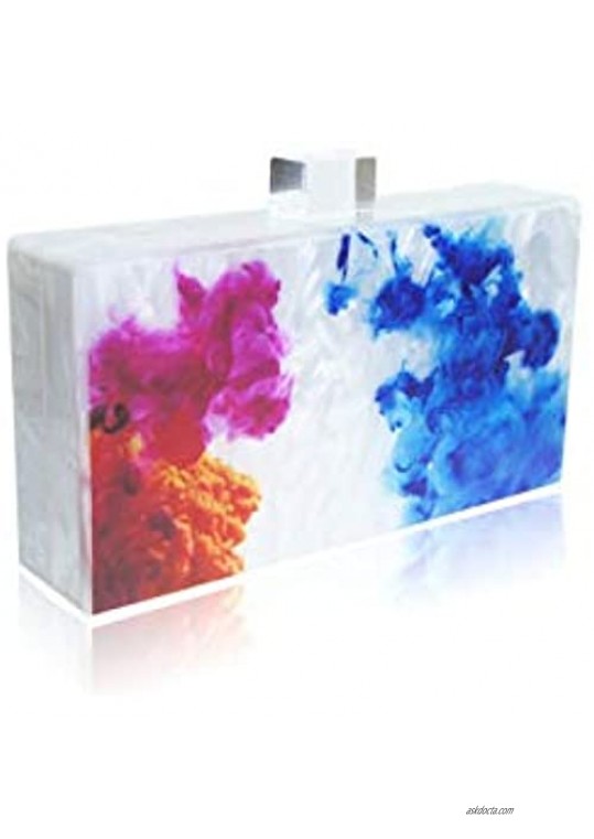 Abstract acrylic clutch purse Rainbow clutch purse for women evening
