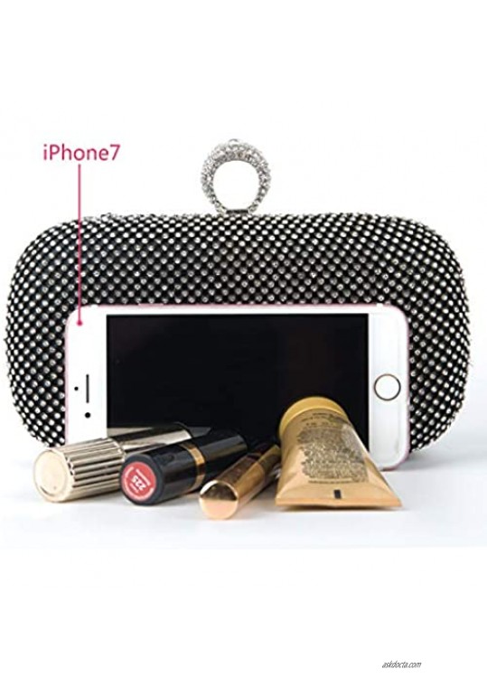Black Pink Evening Bags Glitter And Clutches for Women Dance Wedding Party With Two Chain Strap