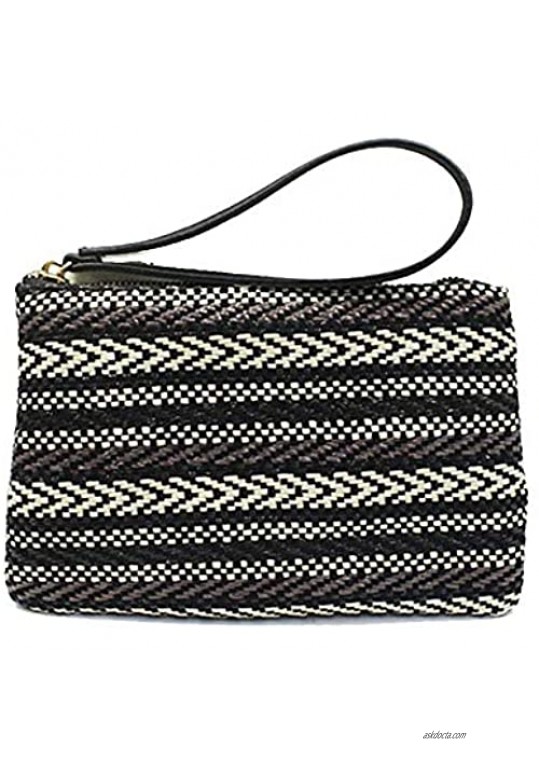 Earnda Clutch for Women Wristlet Clutch Wallet Zipper Phone Purse Staw Woven Handbags