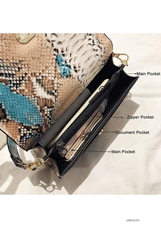 Fashion Small Crossbody Bags for Women Snake Flap Party Evening Clutch Purses