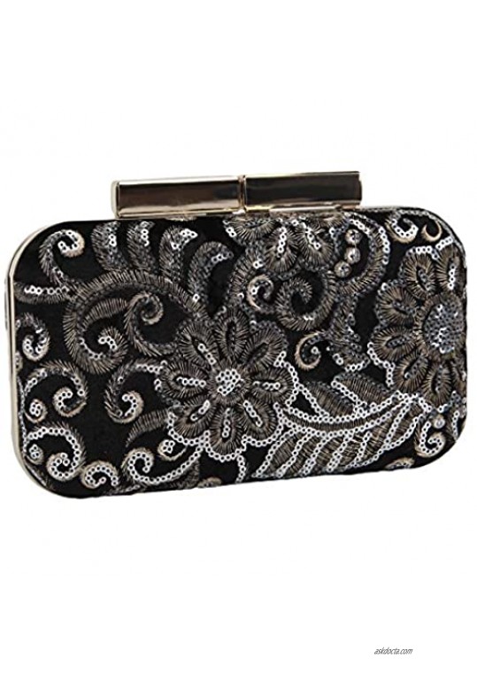 Fawziya Clutches And Evening Bags Sequin Velvet Purse Clutch
