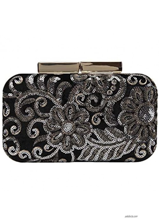 Fawziya Clutches And Evening Bags Sequin Velvet Purse Clutch