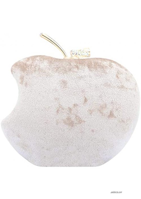 Fawziya Rhinestones Velvet Clutch Apple Shape Evening Bags For Women Formal