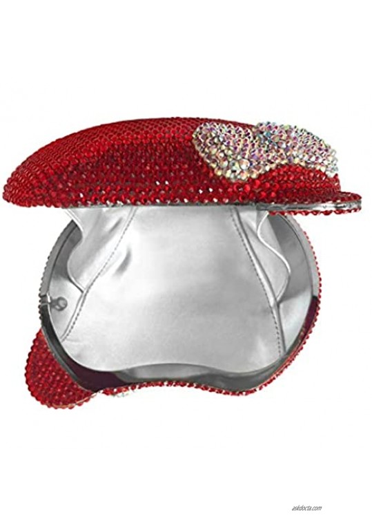 Hello Kitty Cat Crystal Clutch Couture Special Occasion Holiday Party Evening Bag Red & Silver