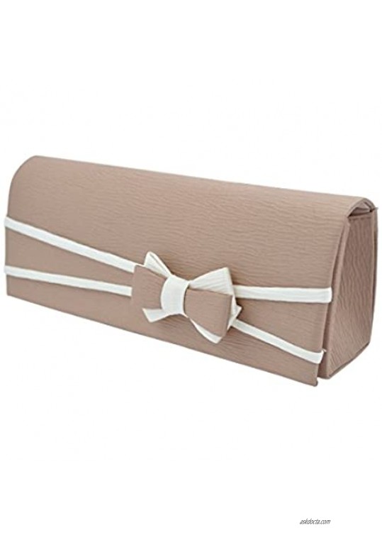 Premium Matte 2-Tone Bow Front Flap Clutch Evening Bag - Diff Colors Avail
