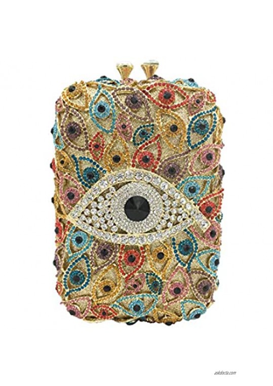 The Evil Eye Crystal Clutch Bags Women Evening Minaudiere Purses and Handbags