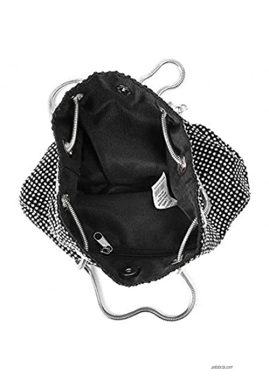 Women Evening Bag Cute Shoulder Bag Purse Crystal Rhinestone Clutch Bucket Crossbody Bags