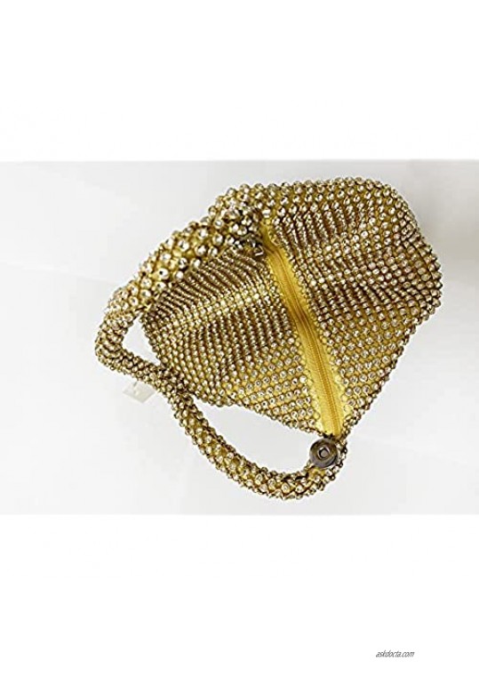 Women Triangle Bling Evening Bag Rhinestones Gatsby Mini Handbag for Party Date