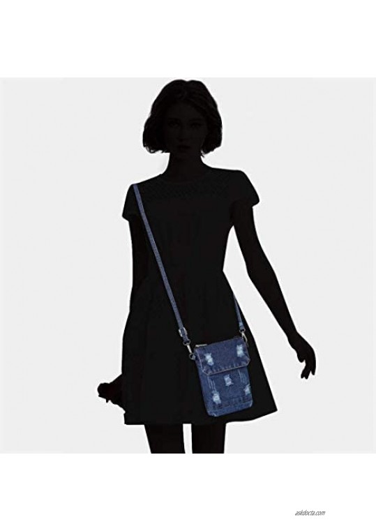 AOCINA Small Denim Purse Blue Jean Purse Denim Crossbody Bags for Women Small Purse for Teenager girls