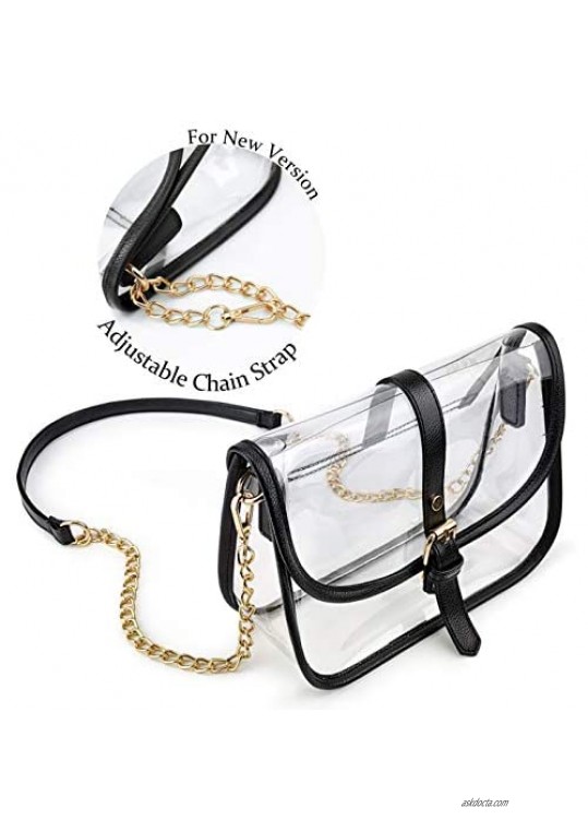 Clear Saddle Cross Body Bag Women Chain Shoulder Handbag Purse