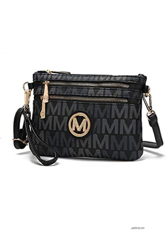 MKF 2 in 1 Crossbody Bags for Women  Wristlet Purse - Ladys Small PU Leather Messenger Handbag - Adjustable Strap