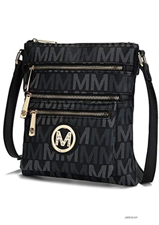 MKF Collection Crossbody Bag for Women – PU Leather Adjustable Strap Handbag – Side Messenger Purse Shoulder Crossover