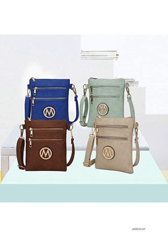 MKF Crossbody Bag for Women – Adjustable Strap – PU Leather Designer Crossover Lady Handbag Small Messenger Purse