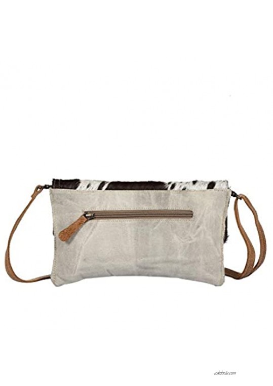 Myra Bag Winsome Upcycled Canvas & Cowhide Crossbody Bag S-1350